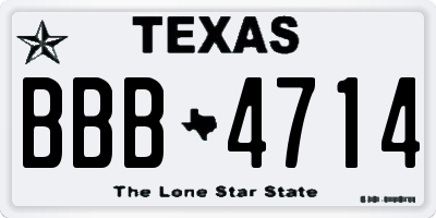 TX license plate BBB4714