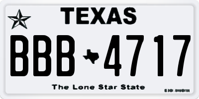 TX license plate BBB4717