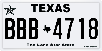 TX license plate BBB4718