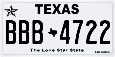 TX license plate BBB4722