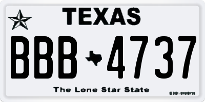 TX license plate BBB4737