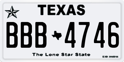 TX license plate BBB4746