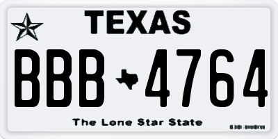 TX license plate BBB4764