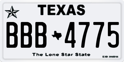 TX license plate BBB4775