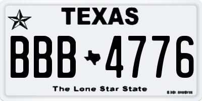 TX license plate BBB4776