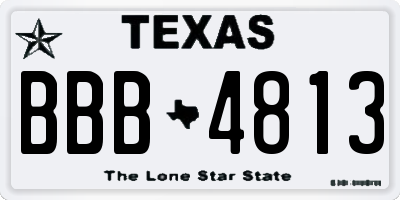 TX license plate BBB4813