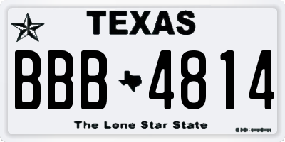 TX license plate BBB4814
