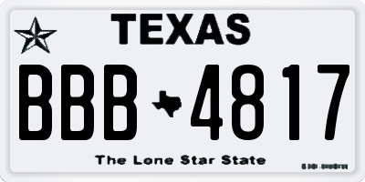 TX license plate BBB4817