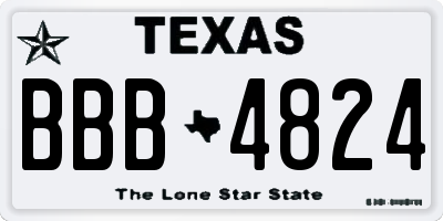 TX license plate BBB4824