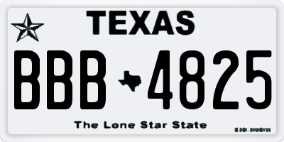 TX license plate BBB4825