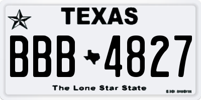 TX license plate BBB4827