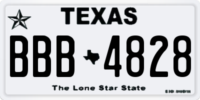 TX license plate BBB4828