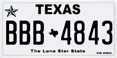 TX license plate BBB4843