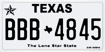 TX license plate BBB4845