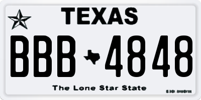 TX license plate BBB4848