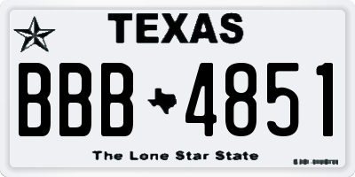 TX license plate BBB4851