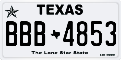 TX license plate BBB4853