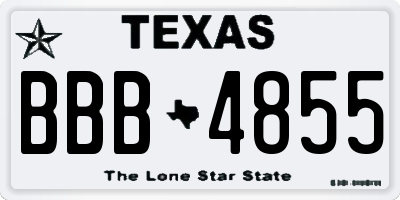 TX license plate BBB4855