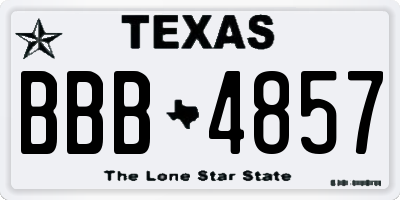 TX license plate BBB4857