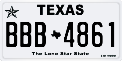 TX license plate BBB4861