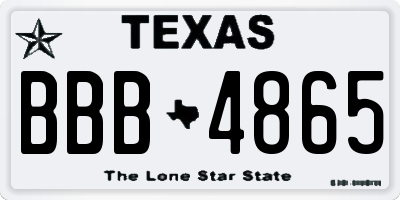 TX license plate BBB4865