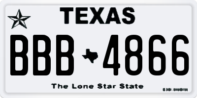 TX license plate BBB4866