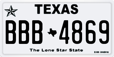 TX license plate BBB4869