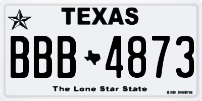 TX license plate BBB4873