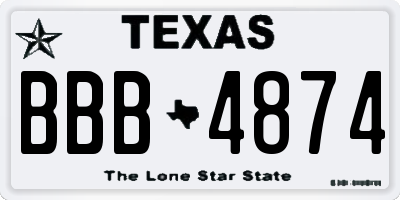 TX license plate BBB4874