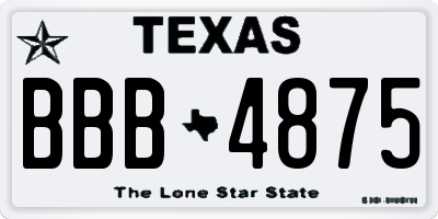 TX license plate BBB4875