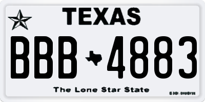 TX license plate BBB4883