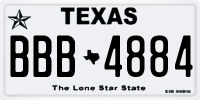 TX license plate BBB4884