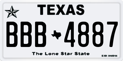 TX license plate BBB4887