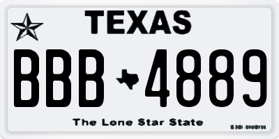 TX license plate BBB4889