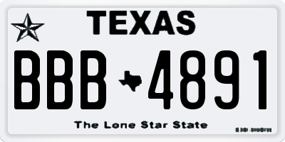 TX license plate BBB4891
