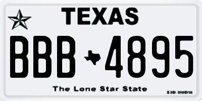 TX license plate BBB4895