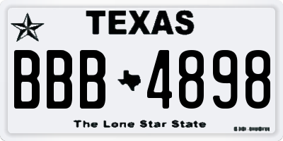 TX license plate BBB4898