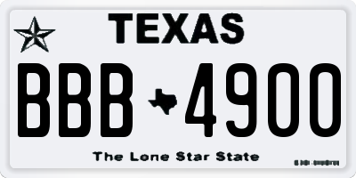 TX license plate BBB4900