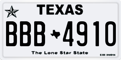 TX license plate BBB4910