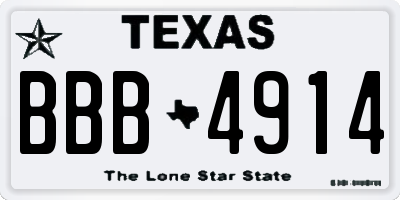 TX license plate BBB4914