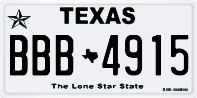 TX license plate BBB4915