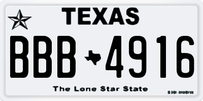 TX license plate BBB4916