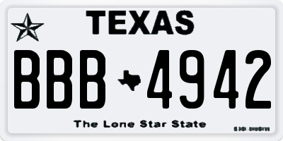 TX license plate BBB4942