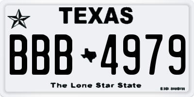 TX license plate BBB4979