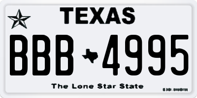 TX license plate BBB4995