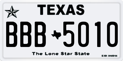 TX license plate BBB5010