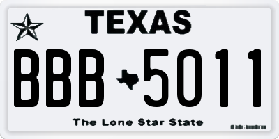 TX license plate BBB5011