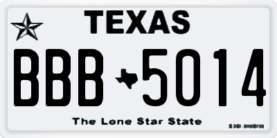 TX license plate BBB5014