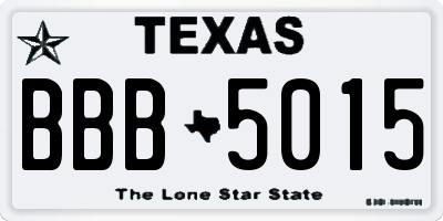 TX license plate BBB5015