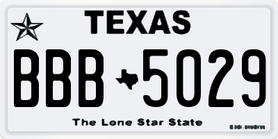 TX license plate BBB5029